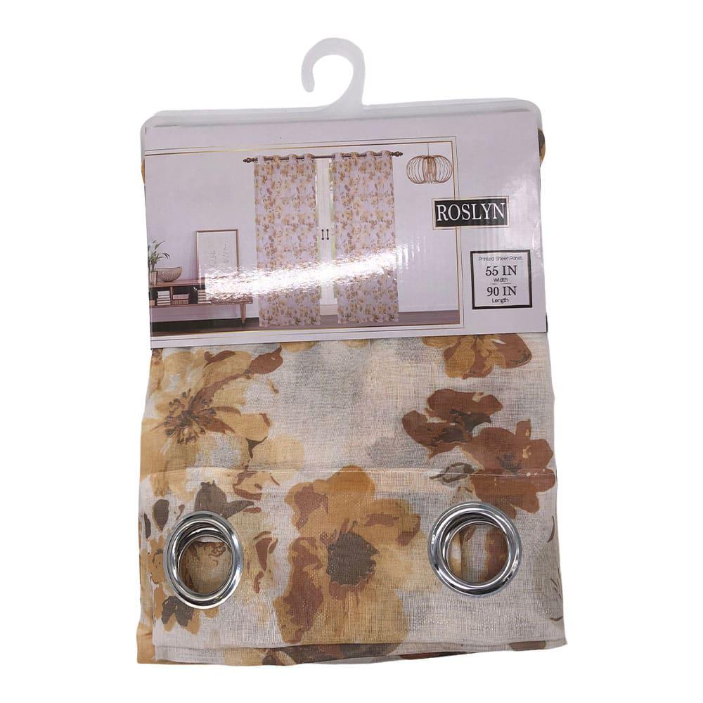 Cortina Sally Textile Roslyn Con Aros de 55" x 90" - Dorado