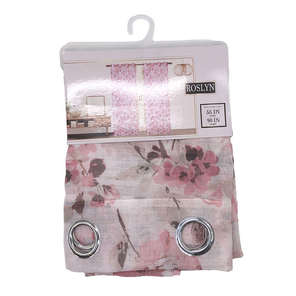 Cortina Sally Textile Roslyn Con Aros de 55" x 90" - Rosa Claro
