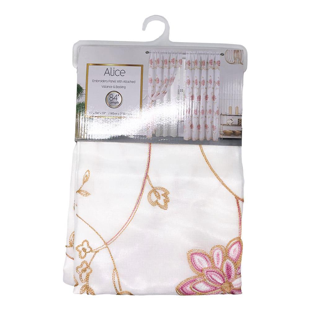 Cortina Sally Textile Alice Con Rod Pocket 55" x 84" - Rosa