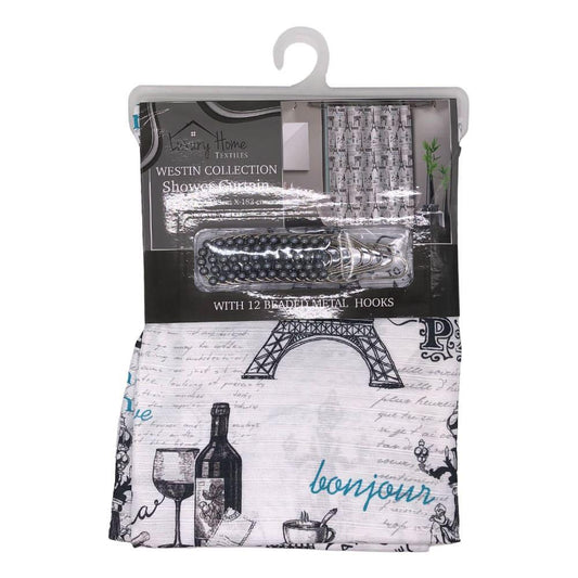 Cortina Para Baño Luxury Estampada 13 Piezas 72" x 72" - Surtido