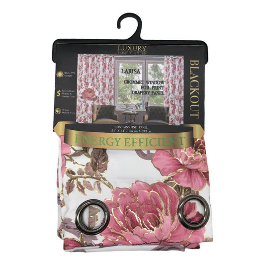 Cortina Luxury Larisa Blackout Con Aros de 54" x 84" - Rosa