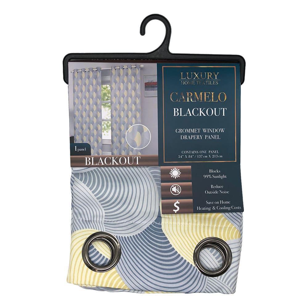 Cortina Luxury Home Carmelo Blackout Con Aros de 54" x 84" - Amarillo Claro