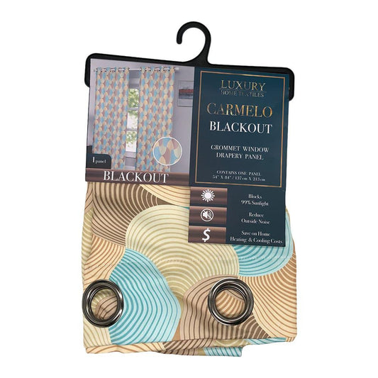 Cortina Luxury Home Carmelo Blackout Con Aros de 54" x 84" - Chocolate Claro