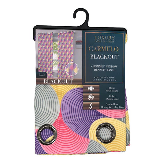 Cortina Luxury Home Carmelo Blackout Con Aros de 54" x 84" - Morado Claro