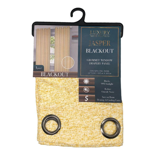 Cortina Luxury Home Jasper Blackout Con Aros de 54" x 84" - Amarillo