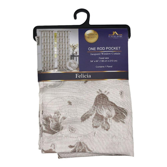Cortina Luxury Felicia Con Rod Pocket de 54" x 84" - Beige Oscuro