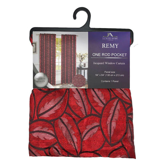 Cortina Luxury Remy Con Rod Pocket de 54" x 84" - Rojo