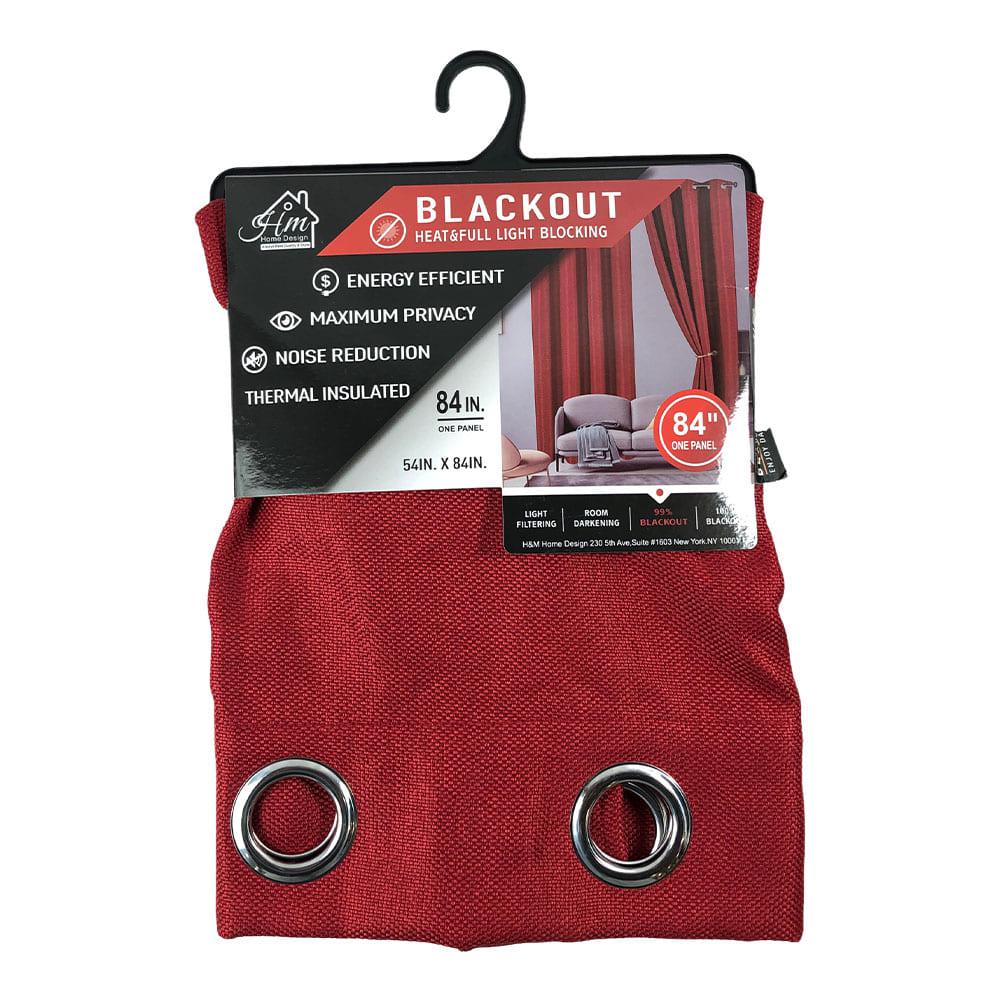 Cortina Blackout Home Design Ariella Con Aros 54" x 84" - Rojo Oscuro