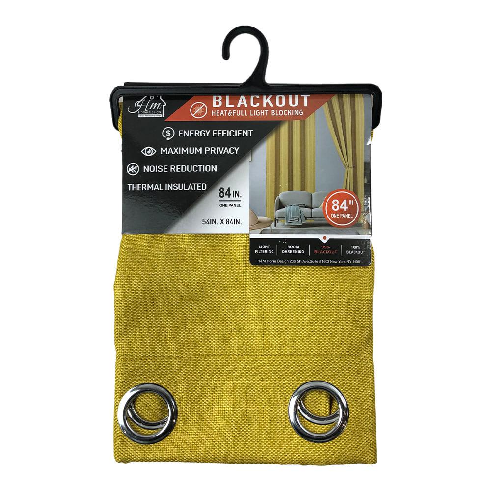 Cortina Blackout Home Design Ariella Con Aros 54" x 84" - Mostaza