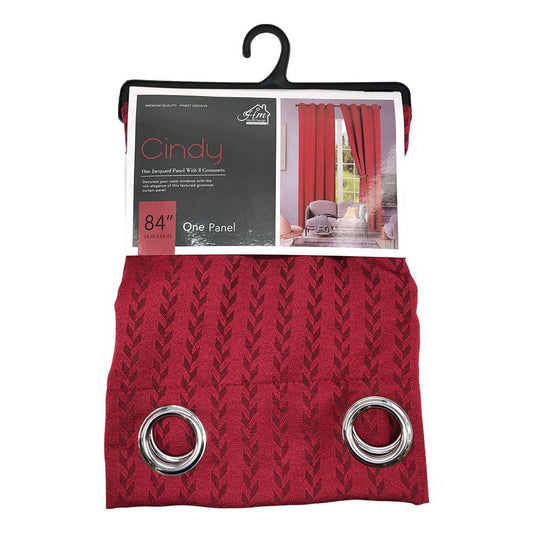 Cortina Home Design Cindy Con Aros 54" x 84" - Rojo Oscuro
