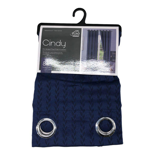 Cortina Home Design Cindy Con Aros 54" x 84" - Azul Marino