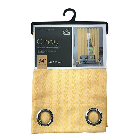 Cortina Home Design Cindy Con Aros 54" x 84" - Mostaza