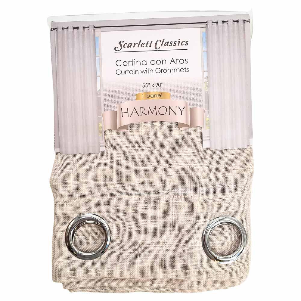 Cortina Scarlett Classics Harmony Con Aros 55" x 90" - Beige