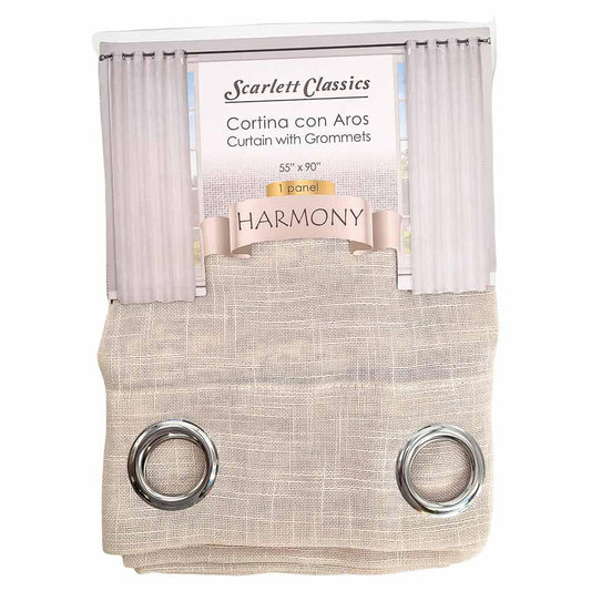 Cortina Scarlett Classics Harmony Con Aros 55" x 90" - Beige