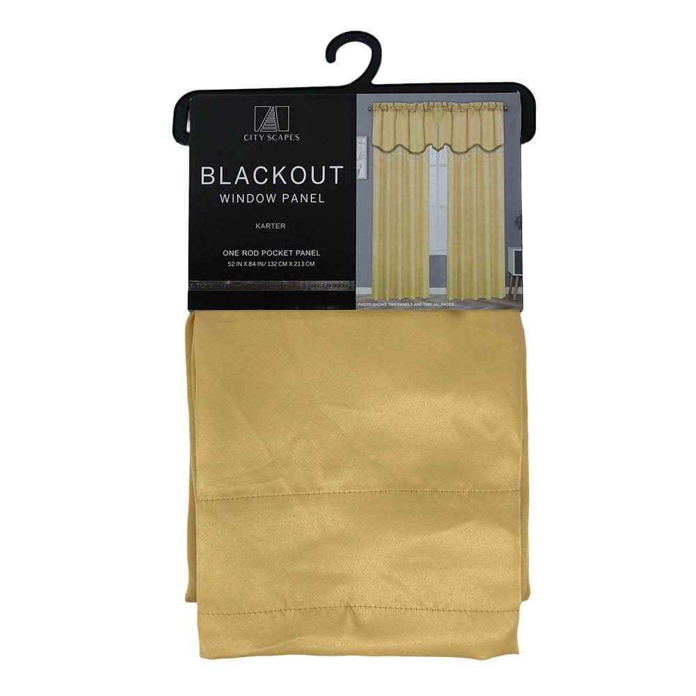 Cortina Karter Regal Home Con Rod Pocket Blackout 52" x 84" - Dorado