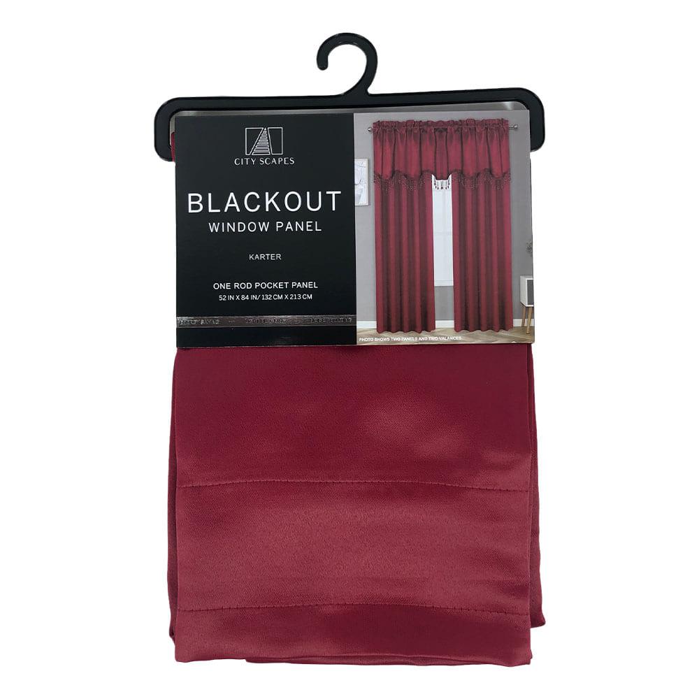 Cortina Karter Regal Home Con Rod Pocket Blackout 52" x 84" - Rojo