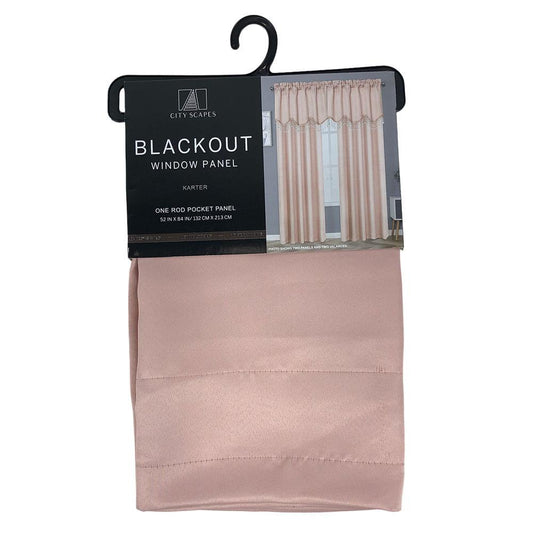 Cortina Karter Regal Home Con Rod Pocket Blackout 52" x 84" - Rosa Claro