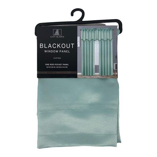 Cortina Karter Regal Home Con Rod Pocket Blackout 52" x 84" - Verde Menta