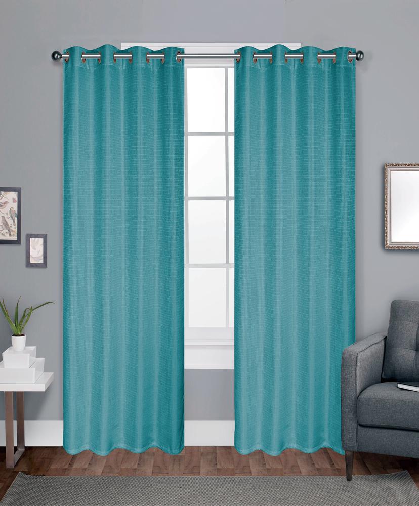 Cortina Jeniffer Home Accents Con Aros 54" x 84" - Aguamarina Oscuro