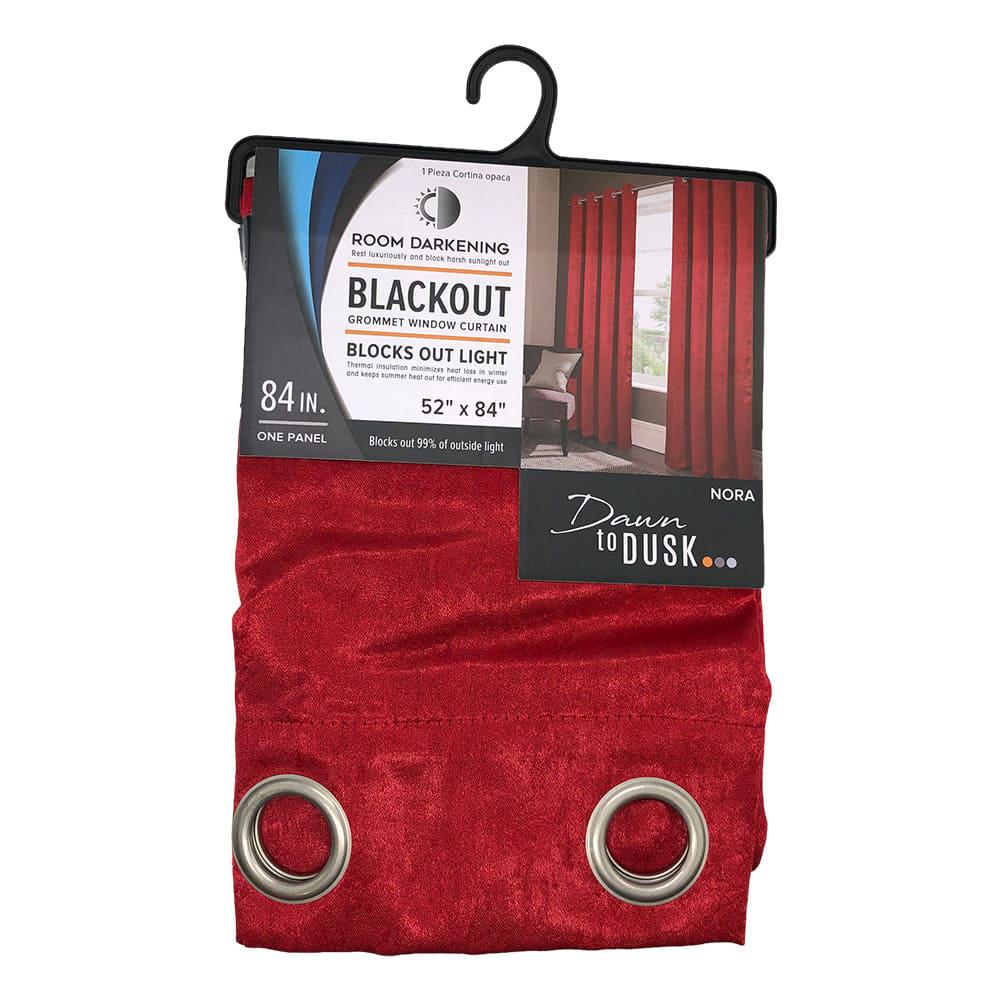 Cortina Rt Designer Nora Blackout Con Aros de 52" x 84" - Rojo