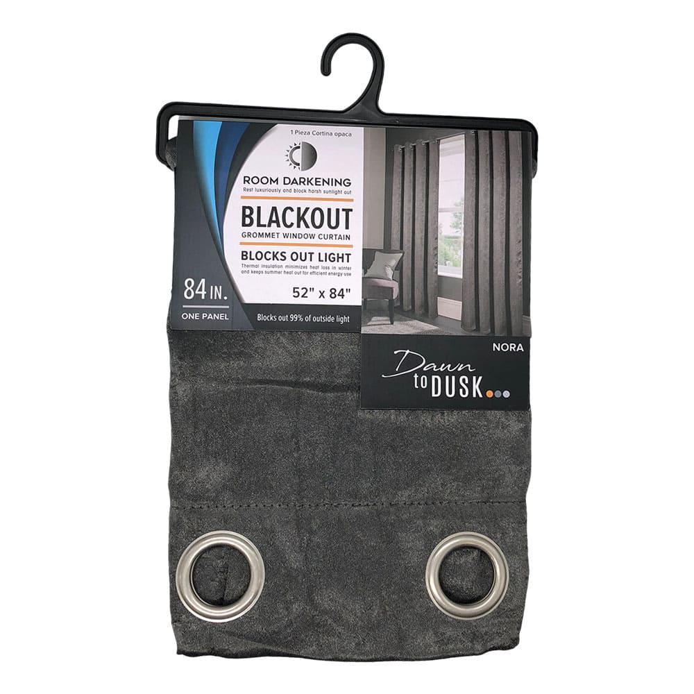 Cortina Rt Designer Nora Blackout Con Aros de 52" x 84" - Gris Oscuro