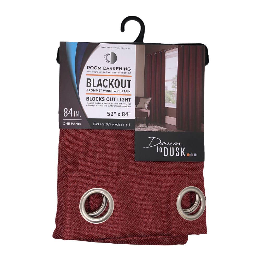 Cortina Rt Designer Lucas Blackout Con Aros de 52" x 84" - Rojo Oscuro