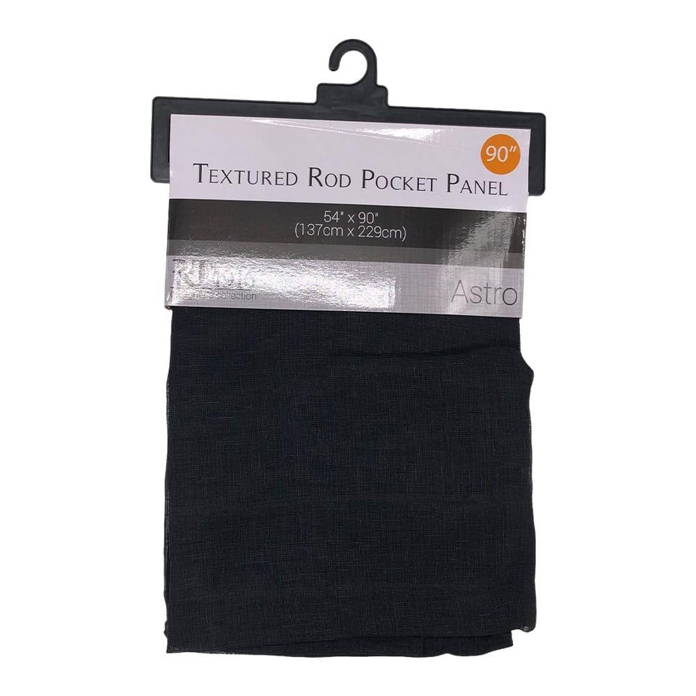 Cortina Rt Designer Astro Con Rod Pocket de 54" x 90" - Negro