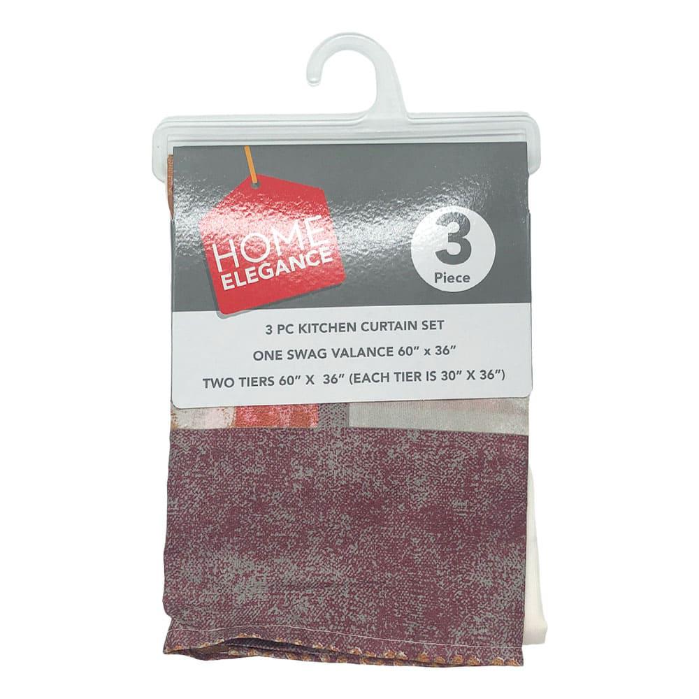 Cortina de Cocina Home Elegance Coffe 3 Piezas