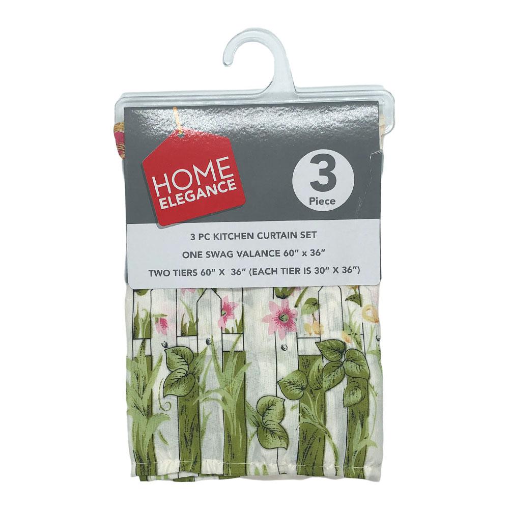 Cortina de Cocina Home Elegance Garden 3 Piezas
