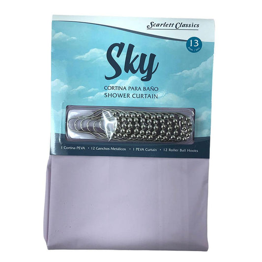 Cortina Para Baño Scarlett Classics Plástica Con Ganchos - Lila