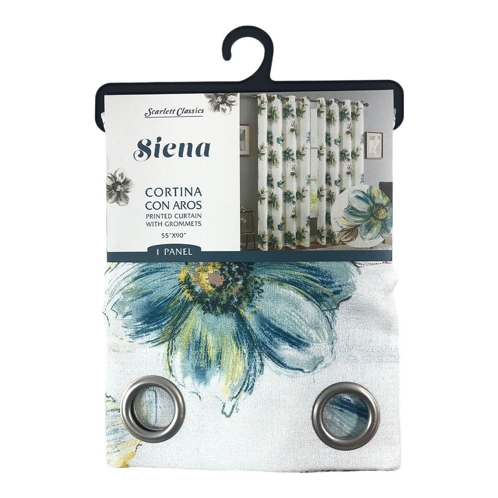 Cortina Scarlett Classics Siena Con Aros 55" x 90" - Aguamarina Oscuro