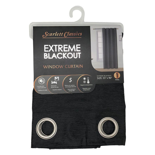 Cortina Scarlett Classic Extreme Blackout Con Aros 55" x 90"