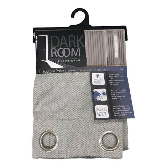 Cortina Victoria Classic Tyler Blackout Con Aros 52" x 90" - Gris Claro