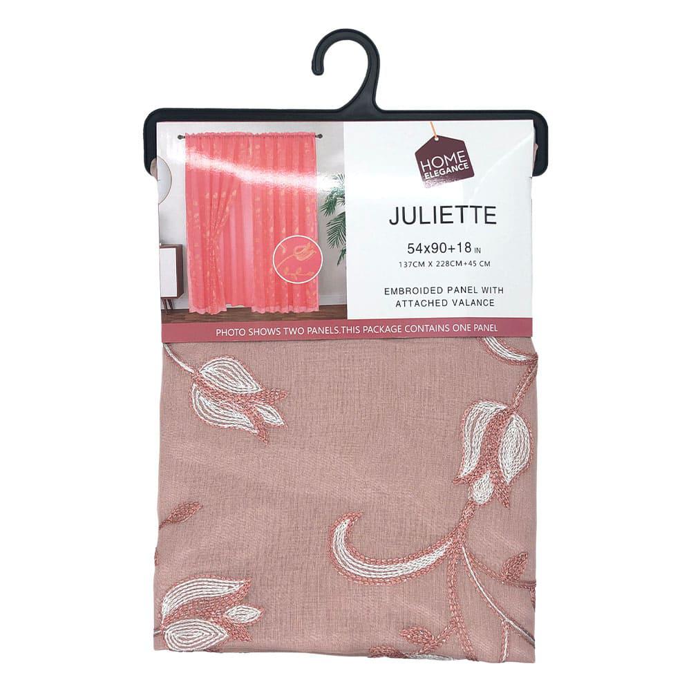 Cortina Juliette Home Elegance Rod Pocket Con Cenefa 54" x 90" - Durazno