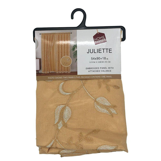 Cortina Juliette Home Elegance Rod Pocket Con Cenefa 54" x 90" - Dorado
