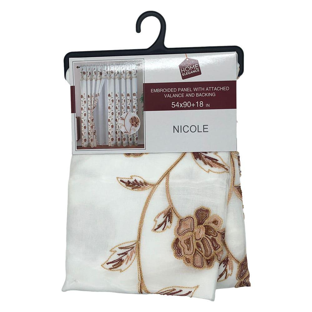 Cortina Nicole Home Elegance Con Cenefa 54" x 90" - Chocolate