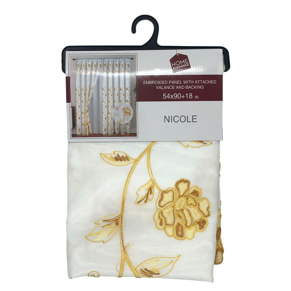 Cortina Nicole Home Elegance Con Cenefa 54" x 90" - Amarillo