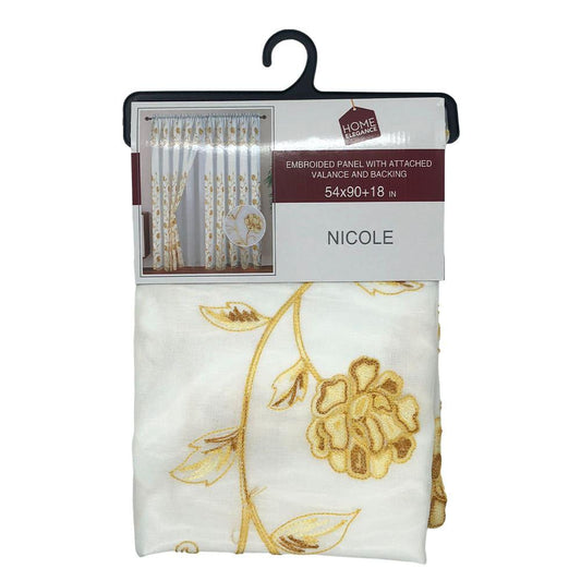Cortina Nicole Home Elegance Con Cenefa 54" x 90" - Amarillo