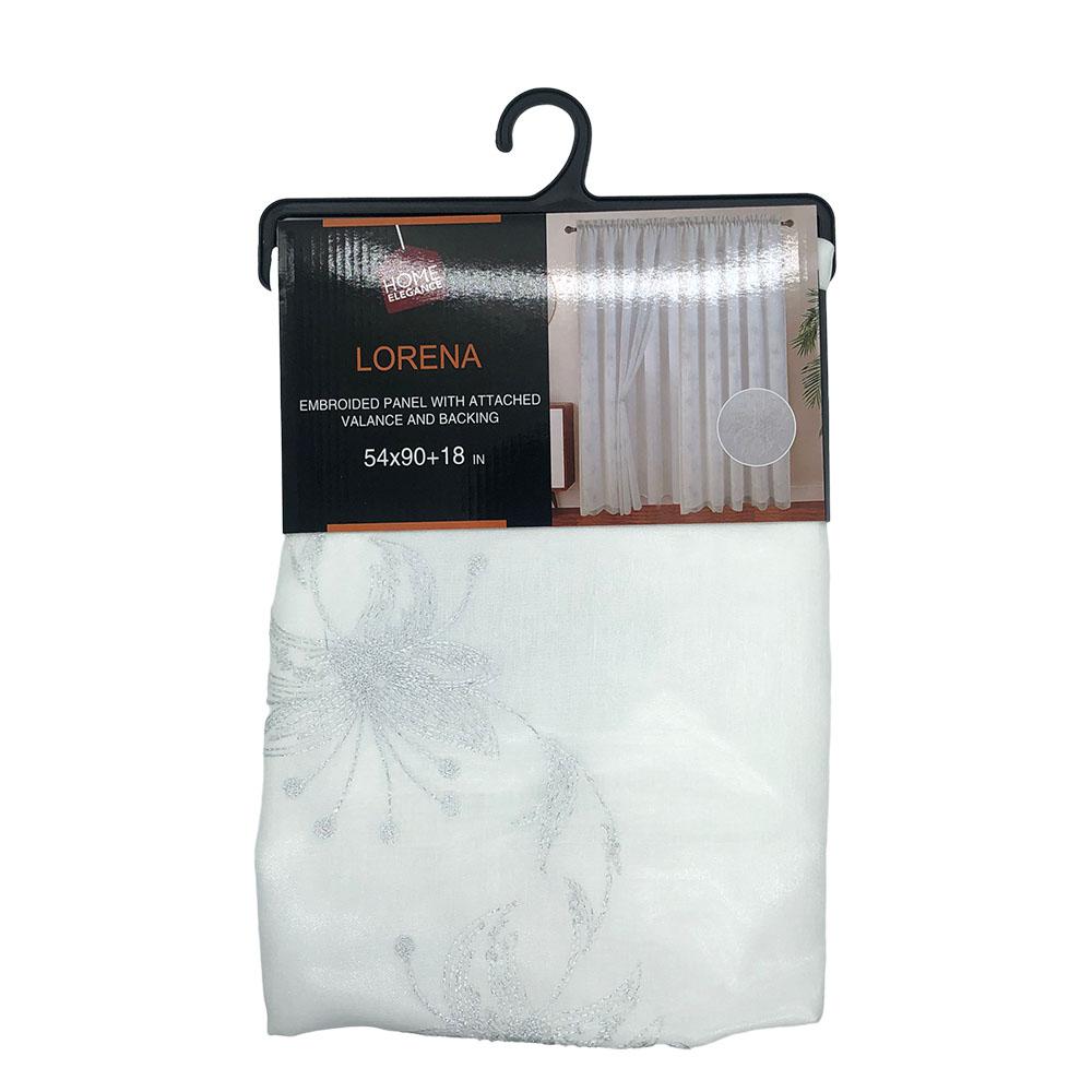 Cortina Lorena Home Elegance Con Cenefa 54" x 90" - Blanco