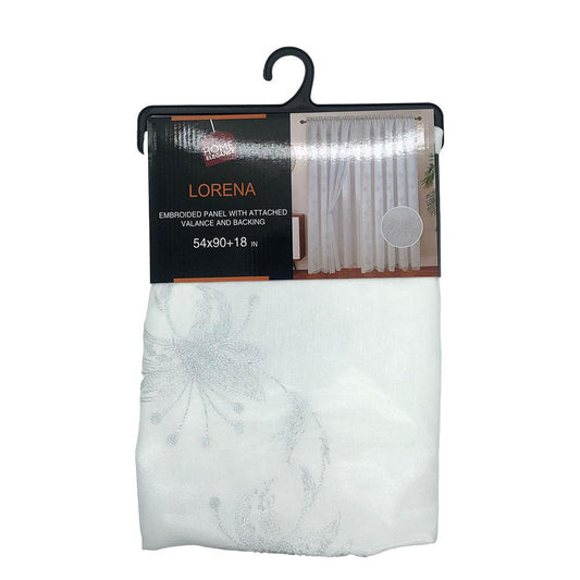 Cortina Lorena Home Elegance Con Cenefa 54" x 90" - Blanco