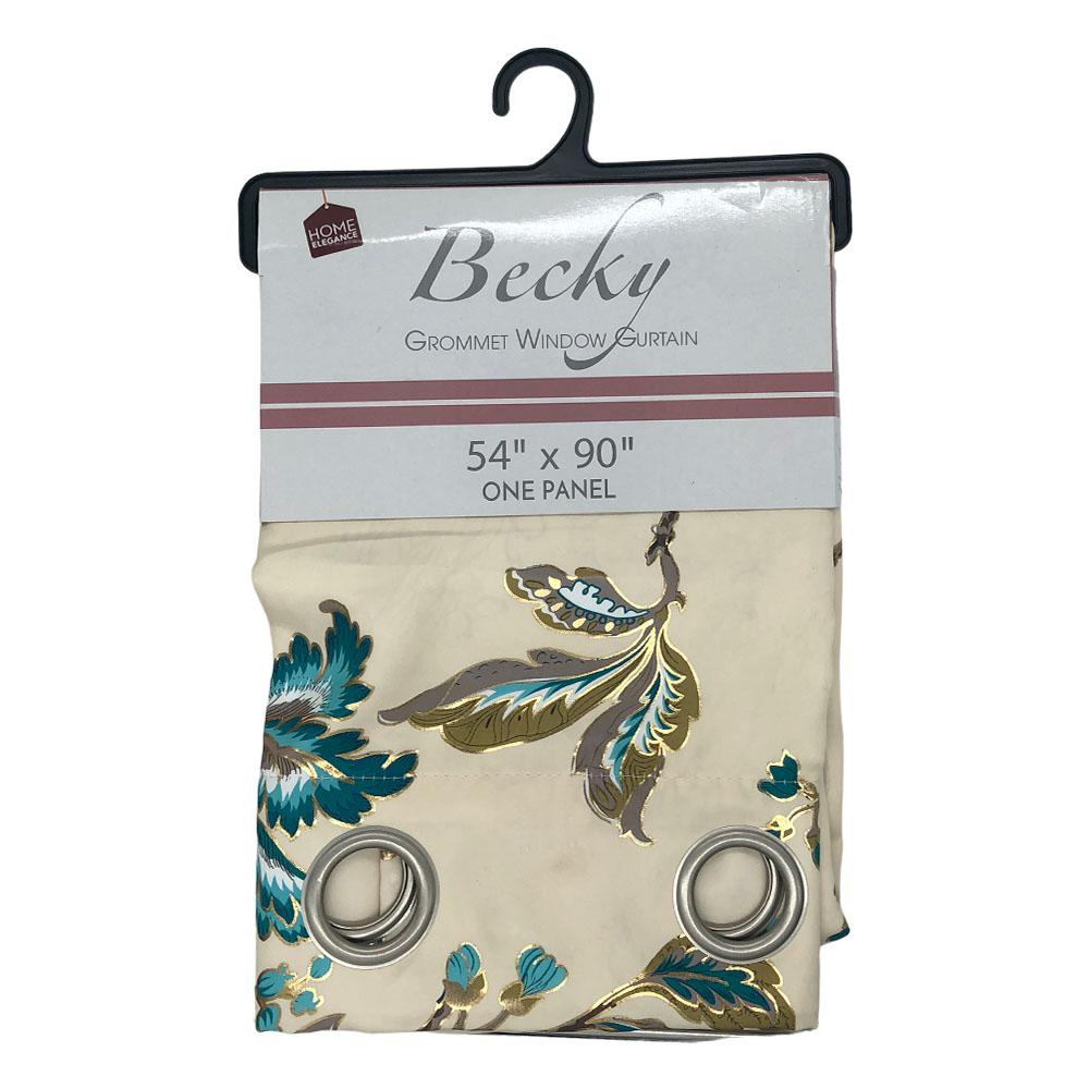 Cortina Becky Home Elegance Blackout Estampado 54" x 90" - Aguamarina Oscuro