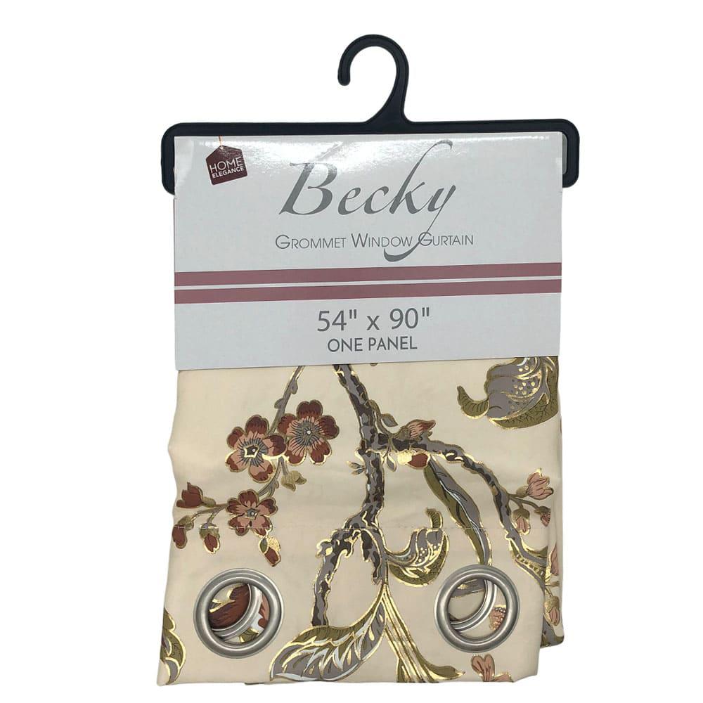 Cortina Becky Home Elegance Blackout Estampado 54" x 90" - Chocolate Claro