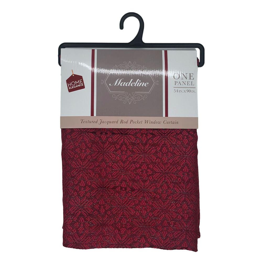Cortina Madeline Home Elegance Con Rod Pocket 54" x 90" - Rojo Oscuro