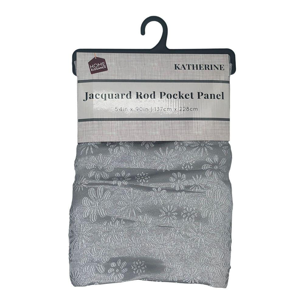 Cortina Katherine Home Elegance Con Aros 54" x 90" - Gris Oscuro