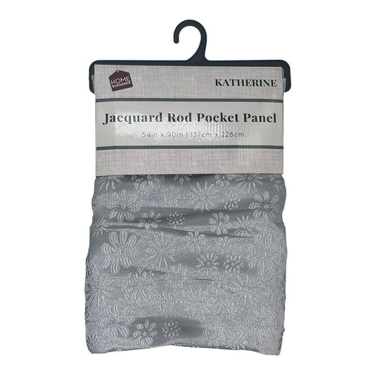 Cortina Katherine Home Elegance Con Aros 54" x 90" - Gris Oscuro