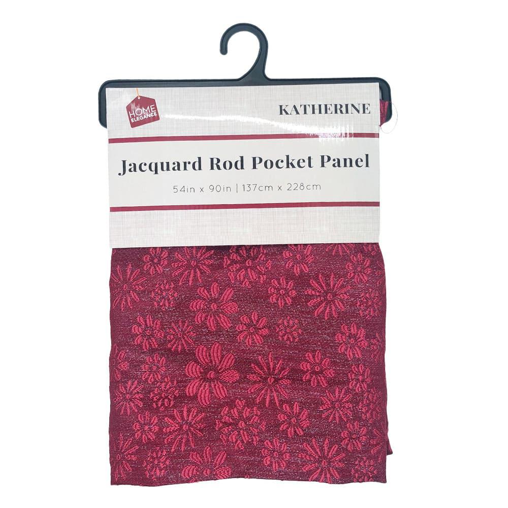 Cortina Katherine Home Elegance Con Aros 54" x 90" - Rojo Oscuro