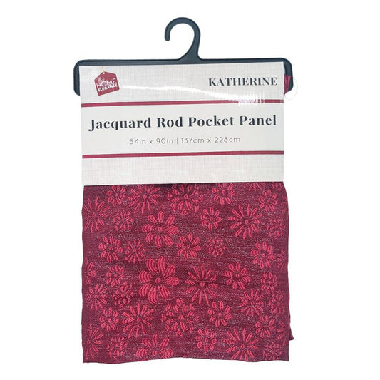 Cortina Katherine Home Elegance Con Aros 54" x 90" - Rojo Oscuro