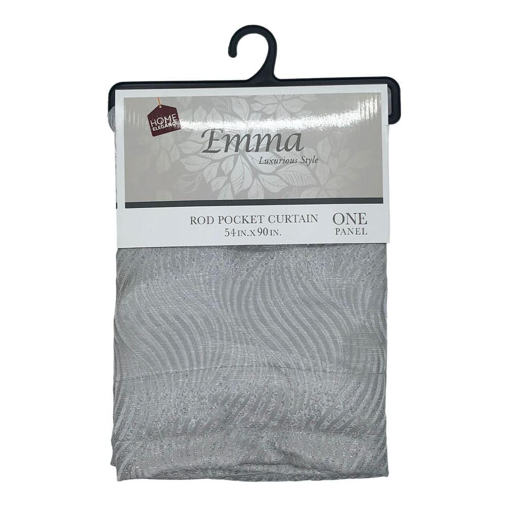 Cortina Emma Home Elegance Con Rod Pocket 54" x 90" - Gris Claro