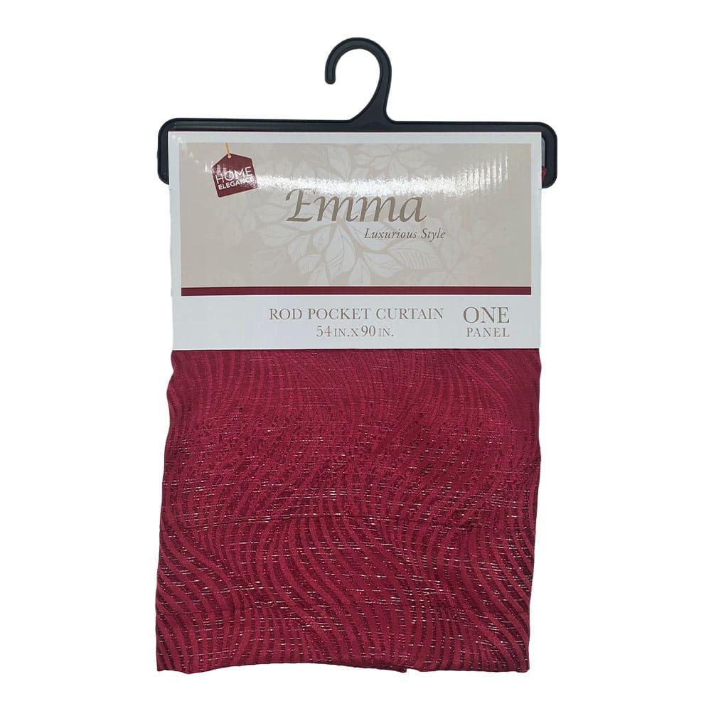Cortina Emma Home Elegance Con Rod Pocket 54" x 90" - Rojo Oscuro