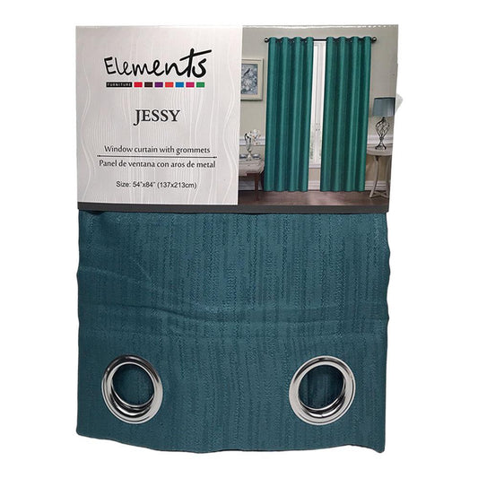 Cortina Elements Furniture Jessy Con Aros 54" x 84" - Aguamarina Oscuro